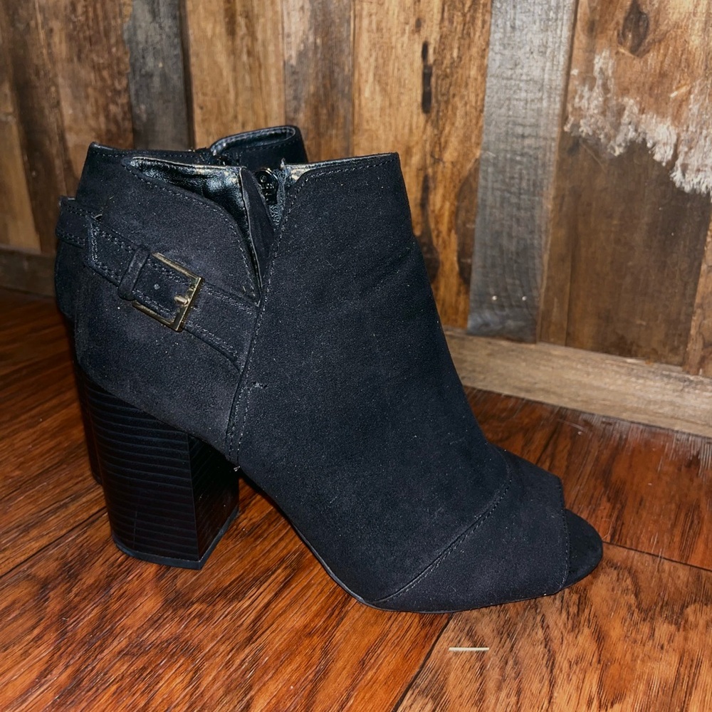 Apt. 9 Black Peep-Toe Ankle Booties